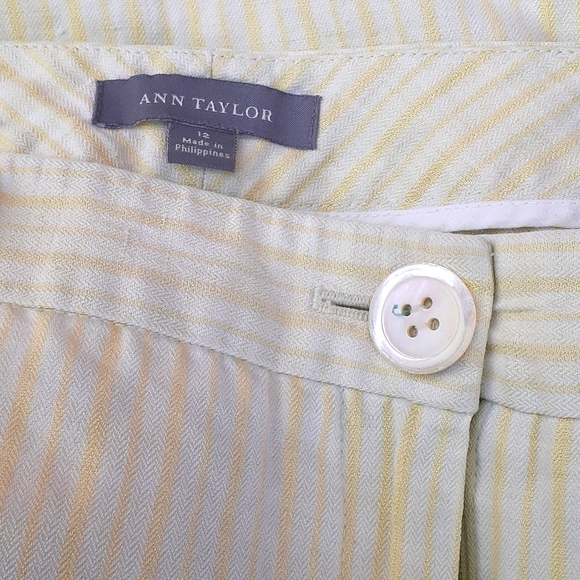Ann Taylor Pants - Ann Taylor Cream yellow wide leg 12 pants capris